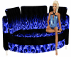 blue flamed couch