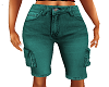 TEAL CARGO SHORTS F