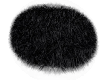 Black Oval Fur Rug
