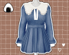 Pleated Bow Dress Denim