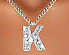 K Letter Silver Necklace