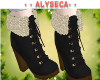 Aly! Fur Booties Black