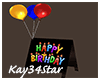 Birthday Sign & Balloons