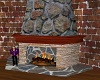 Stone & Brick Fireplace