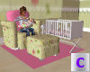 Baby Girl Bed/Feed Chair