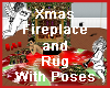 Xmas Fireplace and Rug