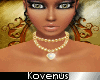 (Kv) Gold Pearl Necklace