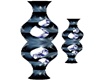 Blue Black Swirl Vase
