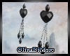 (OD)Black heart earrings