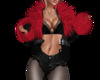 fur red n black jacket