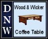 Wood/Wicker Coffee Table