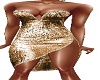 strapless slant hem gold