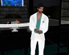 White W/ Teal Suit