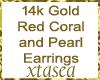 14k Red Coral n Pearl