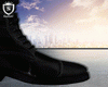 S| Black Leather Boots.
