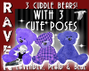 3 CUDDLE TEDDY BEARS!