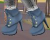 blue laced heeled boots