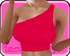 One Shldr Crop: Hot Pink