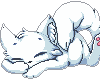 R Sleeping White Fox