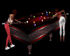 pool table red an silver