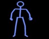 Neon Blue Stick Man