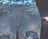 Blue camo ripped shorts