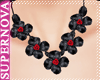 SN. Flower Blk Necklace