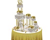 gold-white wedding cake
