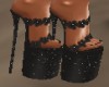 Black Glitter Heels