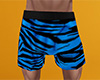 Teal Tiger Stripe PJ Shorts (M)