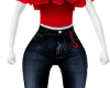 Sexy Red Jeans set