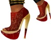 Gold & Red Heels