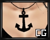 (CG) Anchor Necklace Blk