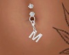 Letter M Belly Ring