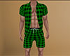 Green PJs Plaid Short M