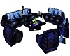 MJ-Blue Wild Horses Sofa
