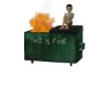 trash can on fire