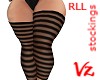 RLL Blk Stripe Stockings