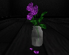 purple rose  frosted jar