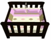Dark Pink Plaid Baby Bed