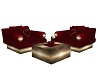 Red Gold Chair Set