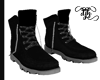 Black Grey Biker Boots