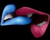 blue and pink lips