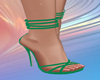 Green high heel sandals