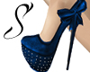 Blue bow stilettos