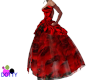 Roses red satin gown