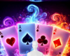 Flaming aces background