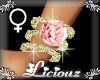 :L:Pink Bracelts Gld 2n1
