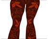 Flared Pants Red Leaves