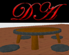 DA~Wood+leather table